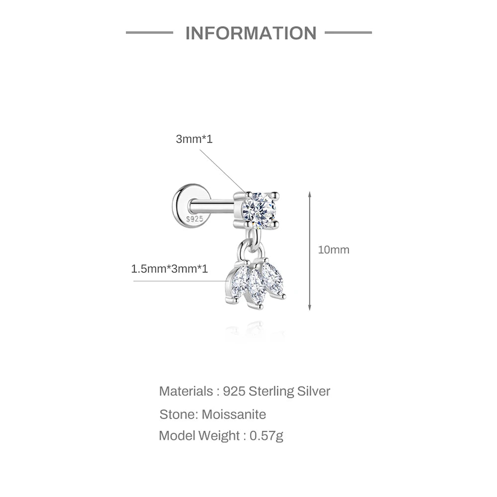 Aide Moissanite Diamond Stud Earrings for Women Orginal 925