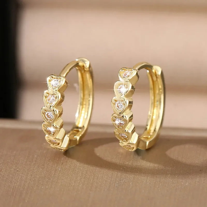 925 Sterling Silver Crystal Zirconia Hoop Earrings