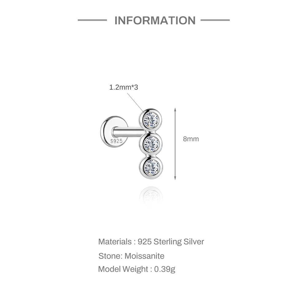Aide Moissanite Diamond Stud Earrings for Women Orginal 925