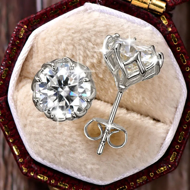 Rrjzz D Color VVS1 Moissanite Certified Stud Ear for Women Men