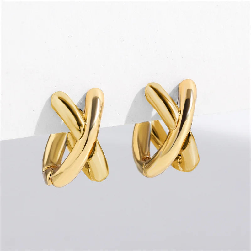 Vintage CC Design Stud Earrings for Women