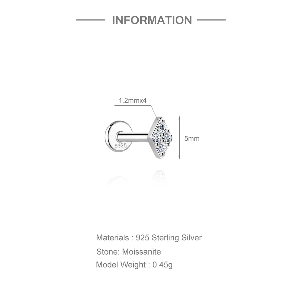 Aide Moissanite Diamond Stud Earrings for Women Orginal 925